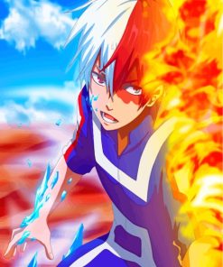 Todoroki My Hero Academia Anime paint by numbers