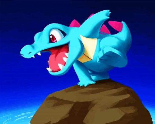 Totodile Pokemon Illustration paint by number