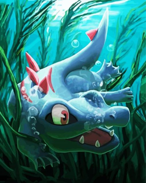 Totodile Pokemon paint by number