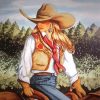 Western Cowgirl paint by number