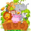 Wild Animal Cartoon paint by numbers