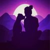 Woman And Dog Silhouette paint by number