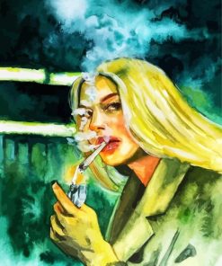 Woman Smoking Cigarette paint by number