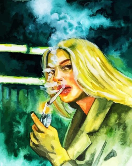 Woman Smoking Cigarette paint by number