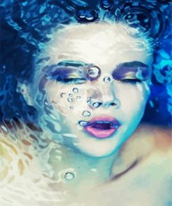 Woman Underwater paint by numbers