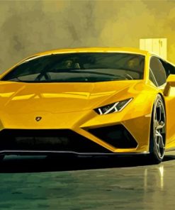 Yellow Lamborghini Huracan paint by number