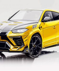 Yellow Lamborghini Urus paint by number