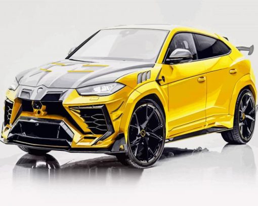 Yellow Lamborghini Urus paint by number