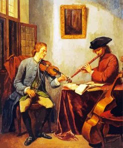 A Violinist And A Flutist paint by number