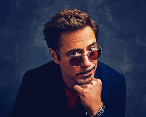 Actor Robert Downey Jr paint by number