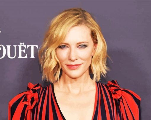 Actress Cate Blanchett paint by numbers