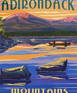 Adirondack Mountains Poster paint by number