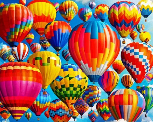 Aesthetic Colorful Hot Airballoons paint by number