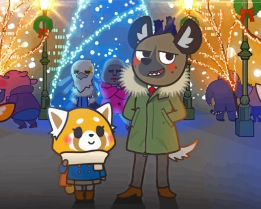 Aggretsuko On Christmas paint by numbers