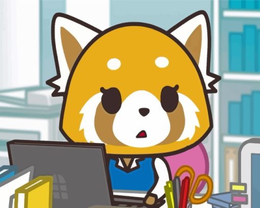 Aggretsuko On Computer paint by numbers