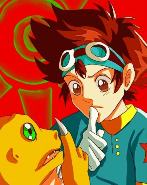 Agumon And Tai Kamiya paint by number