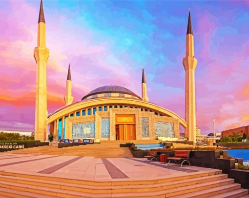 Ahmet Hamdi Akseki Mosque Ankara paint by number