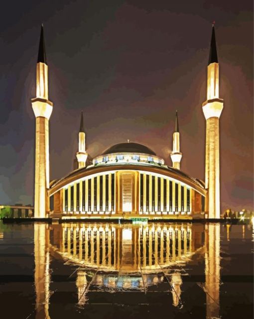 Ahmet Hamdi Akseki Mosque Ankara Turkey paint by number