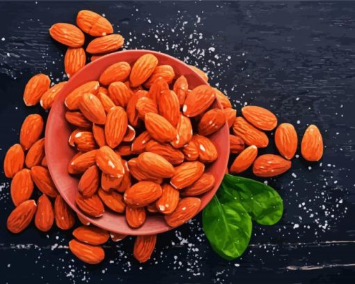 Almonds In A Bowl paint by number