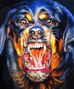 Angry Rottweiler Dog paint by numbers