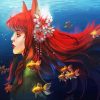 Anime Kitsune And Goldfish paint by number