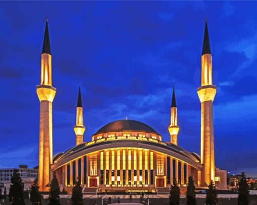 Ankara Ahmet Hamdi Akseki Mosque Turkey paint by number