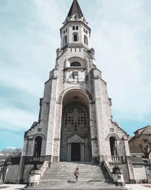 Annecy Cathedral paint by number