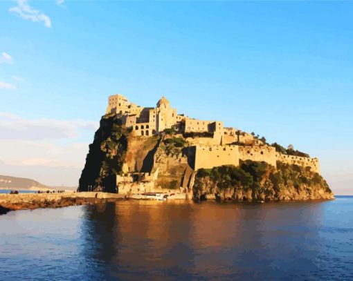 Aragonese Castle Ischia Italy paint by numbers