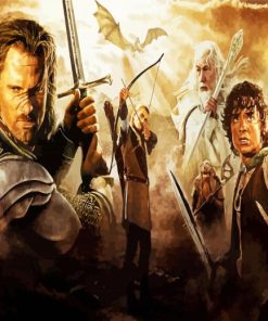 Aragorn And Characters Of Lord Of The Rings paint by number