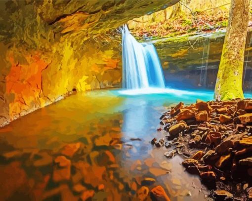 Arkansas Waterfall Landscapes paint by numbers