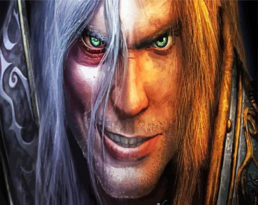 Arthas Menethil Half Evil Face paint by number