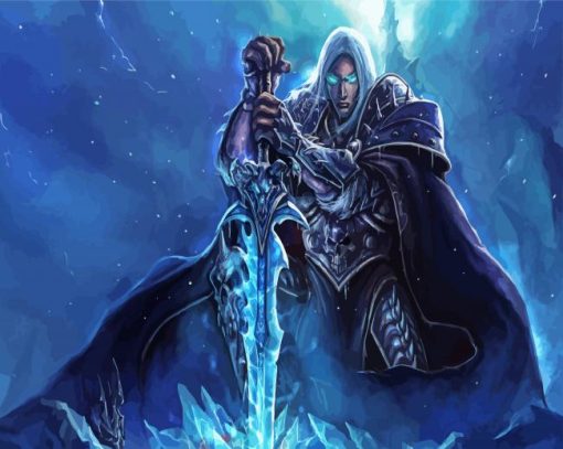 Arthas Menethil With His Sword paint by numbers