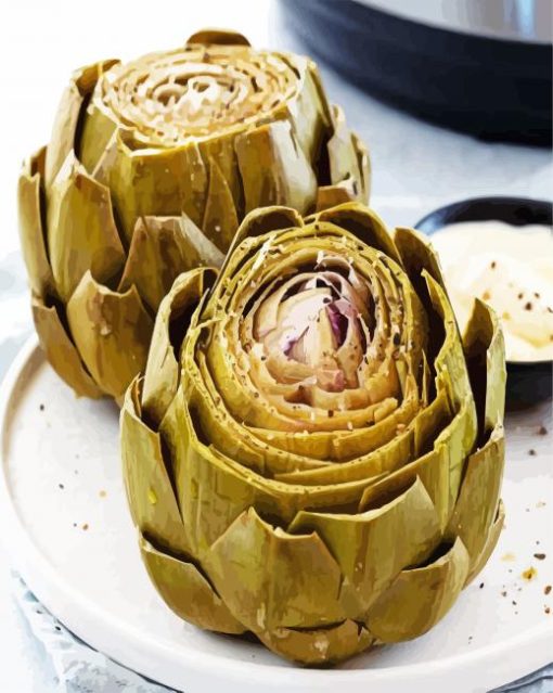 Artichokes paint by numbers