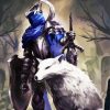 Arthas Menethil And The White Wolf paint by numbers