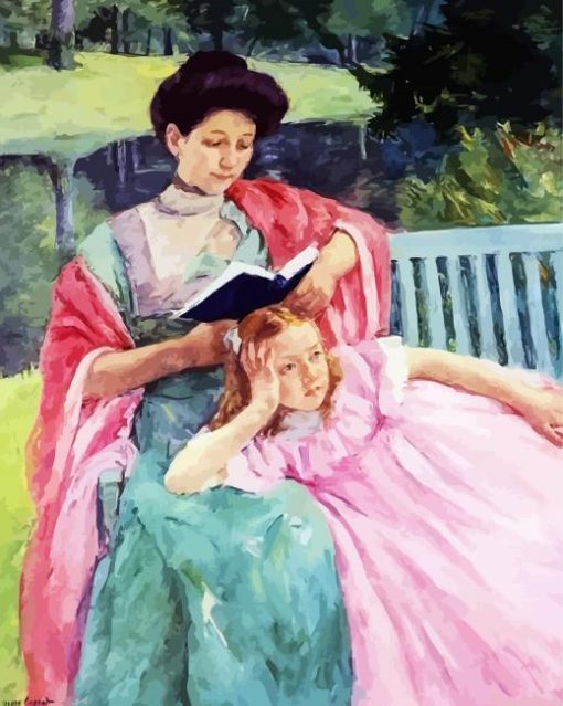 Auguste Reading To Her Daughter paint by numbers