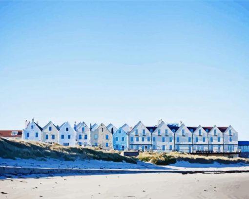 Beach Houses Alderney paint by number