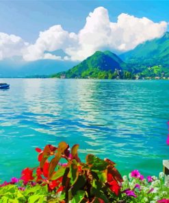 Beautiful View Of Annecy Lake France paint by number