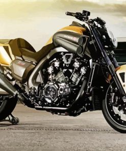 Black And Gold Yamaha VMax paint by number