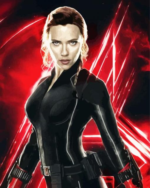 Black Widow Scarlett Johansson paint by numbers