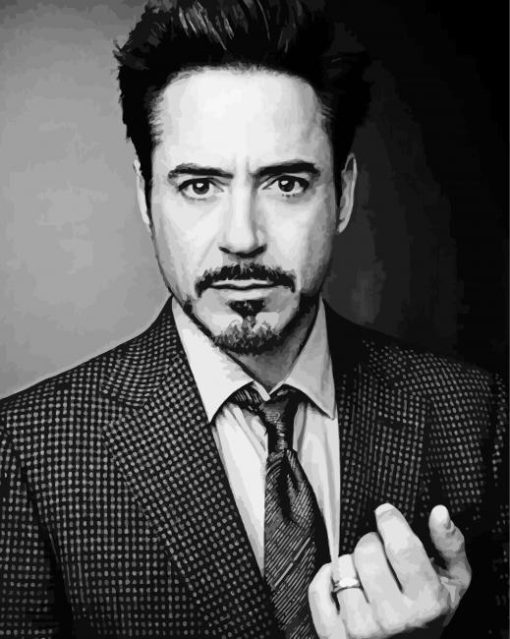 Black And White Robert Downey Jr paint by number