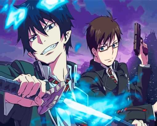 Blue Exorcist Rin Okumura And Yukio Okumura paint by number