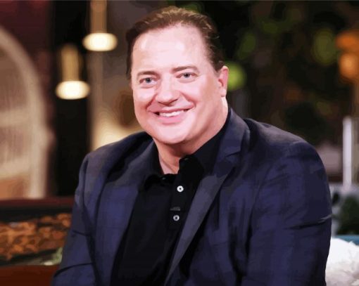 Brendan Fraser Smiling paint by number