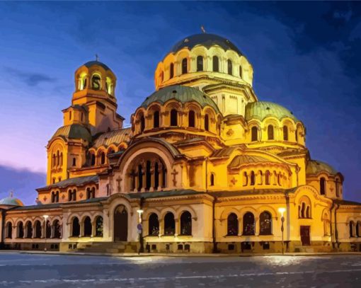 Bulgaria St Alexander Nevsky Cathedral paint by number