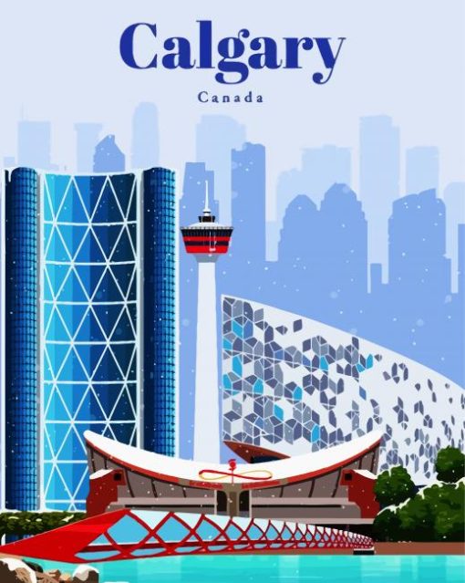 Calgary City Poster paint by numbers