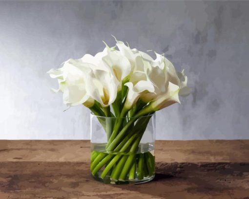 Calla Lily Glass Vase paint by numbers