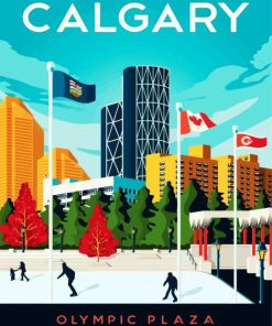 Canada Calgary Poster paint by number