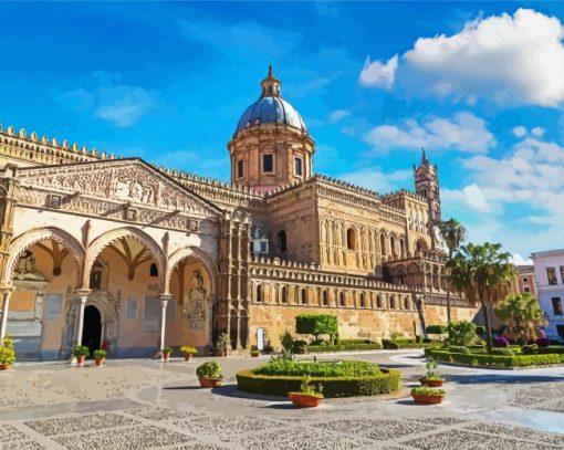 Cathedral Di Palermo Sicilia paint by numbers