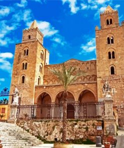 Cefalu Cathedral Sicilia paint by numbers