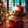 Christmas Baby Yoda paint by numbers