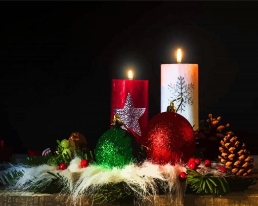 Christmas Candles paint by number